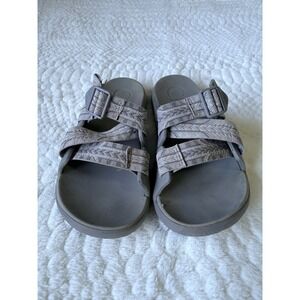 Chaco Chillos Slide Sandals Gray Adjustable Webbing Straps Womens 9 JCH109120